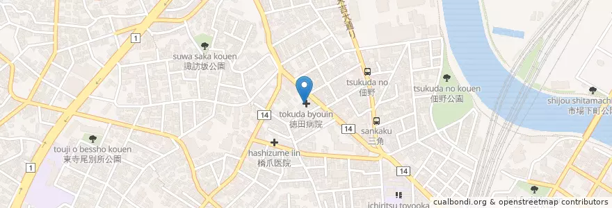 Mapa de ubicacion de 徳田病院 en Japan, 神奈川県, Yokohama, 鶴見区.