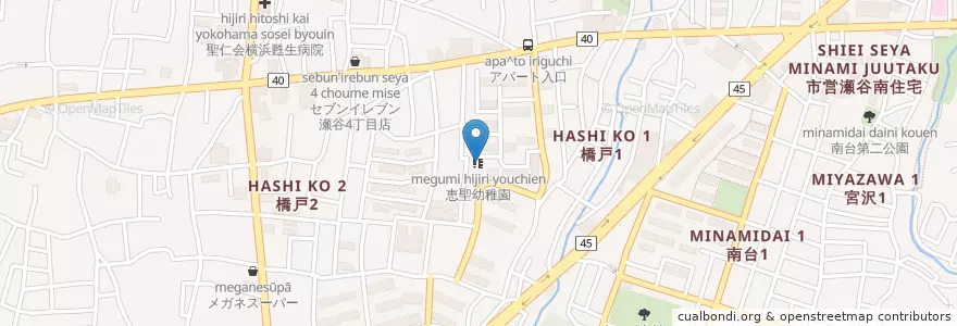 Mapa de ubicacion de 恵聖幼稚園 en Japan, Präfektur Kanagawa, Yokohama, 瀬谷区.