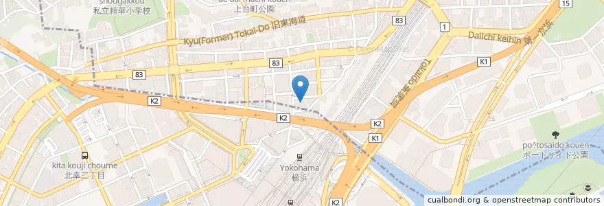 Mapa de ubicacion de 情報セキュリティ大学院大学 en Japan, 神奈川県, Yokohama, 神奈川区.