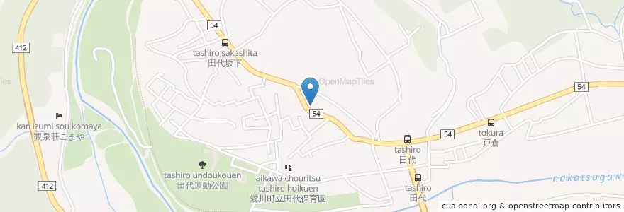 Mapa de ubicacion de 愛川田代郵便局 en 日本, 神奈川県, 愛甲郡, 愛川町.