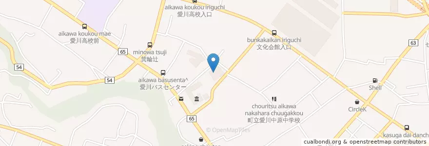 Mapa de ubicacion de 愛川町図書館 en ژاپن, 神奈川県, 愛甲郡, 愛川町.