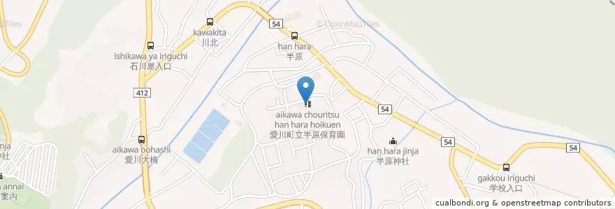Mapa de ubicacion de 愛川町立半原保育園 en Jepun, 神奈川県, 愛甲郡, 愛川町.