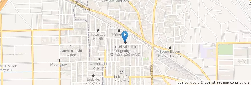Mapa de ubicacion de 愛成会京浜総合病院 en Japón, Prefectura De Kanagawa, Kawasaki, 中原区.