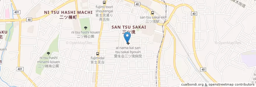 Mapa de ubicacion de 愛生会三ツ境病院 en 일본, 가나가와현, 요코하마시.