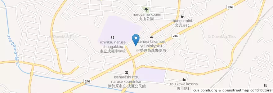Mapa de ubicacion de 成瀬幼稚園 en Japan, 神奈川県, 伊勢原市.