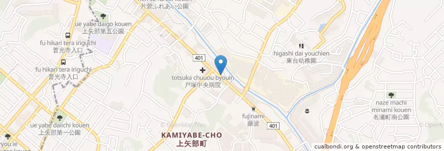 Mapa de ubicacion de 戸塚警察署上矢部交番 en Japon, Préfecture De Kanagawa, 横浜市, 戸塚区.