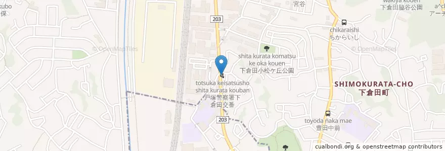 Mapa de ubicacion de 戸塚警察署下倉田交番 en Japonya, 神奈川県, 横浜市, 戸塚区.