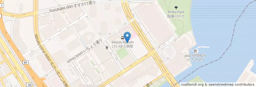 Mapa de ubicacion de 戸部警察署みなとみらい交番 en Japon, Préfecture De Kanagawa, 横浜市, 西区.