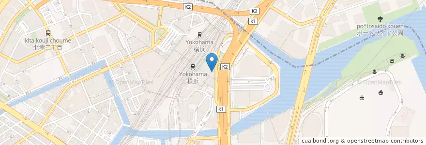 Mapa de ubicacion de 戸部警察署横浜駅東口交番 en Japan, 神奈川県, Yokohama, 西区, 神奈川区.