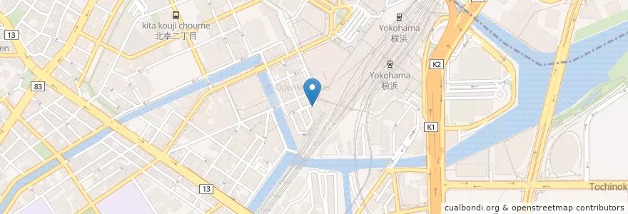 Mapa de ubicacion de 戸部警察署横浜駅相鉄口交番 en اليابان, كاناغاوا, 横浜市, 西区.