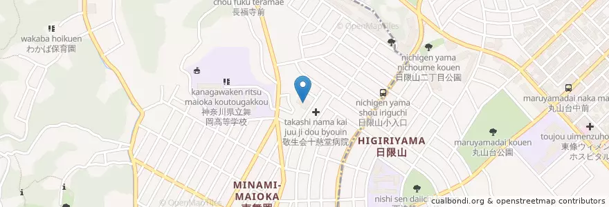 Mapa de ubicacion de 敬生会十慈堂病院 en Japonya, 神奈川県, 横浜市, 港南区.