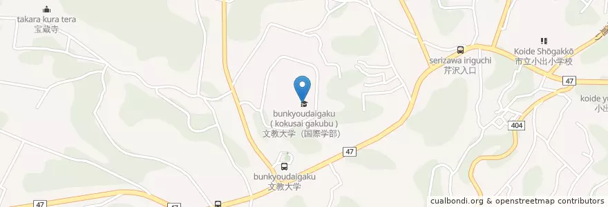 Mapa de ubicacion de 文教大学（国際学部） en Japón, Prefectura De Kanagawa, 茅ヶ崎市.