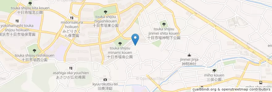 Mapa de ubicacion de 新治保育園 en Japón, Prefectura De Kanagawa, Yokohama, 緑区.