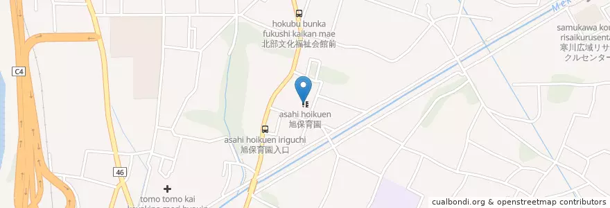 Mapa de ubicacion de 旭保育園 en Japan, 神奈川県, 高座郡, 寒川町.
