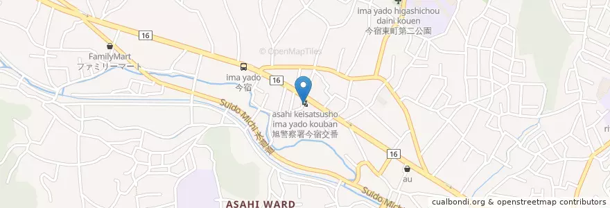 Mapa de ubicacion de 旭警察署今宿交番 en اليابان, كاناغاوا, 横浜市, 旭区.