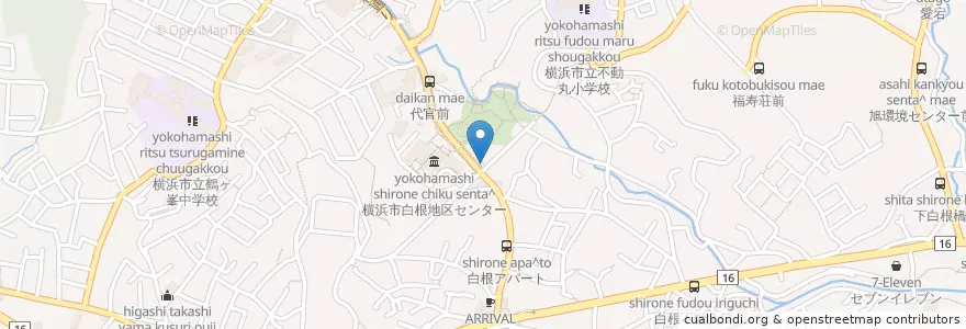 Mapa de ubicacion de 旭警察署白根交番 en Japonya, 神奈川県, 横浜市, 旭区.