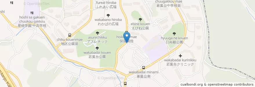 Mapa de ubicacion de 旭警察署若葉台交番 en Japan, 神奈川県, Yokohama, 旭区.