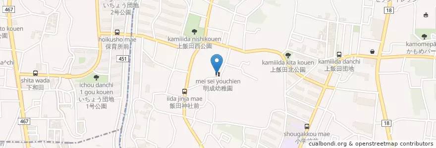 Mapa de ubicacion de 明成幼稚園 en 일본, 가나가와현.