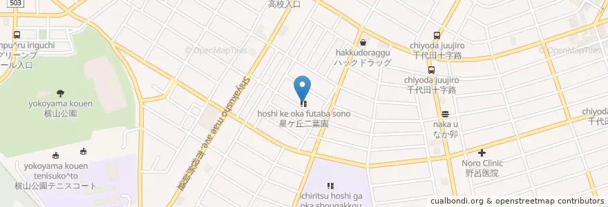 Mapa de ubicacion de 星ケ丘二葉園 en 日本, 神奈川縣, 相模原市, 中央区.