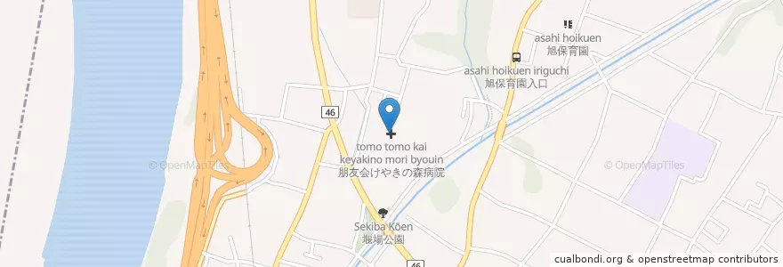 Mapa de ubicacion de 朋友会けやきの森病院 en Japan, Präfektur Kanagawa, 高座郡, 寒川町.
