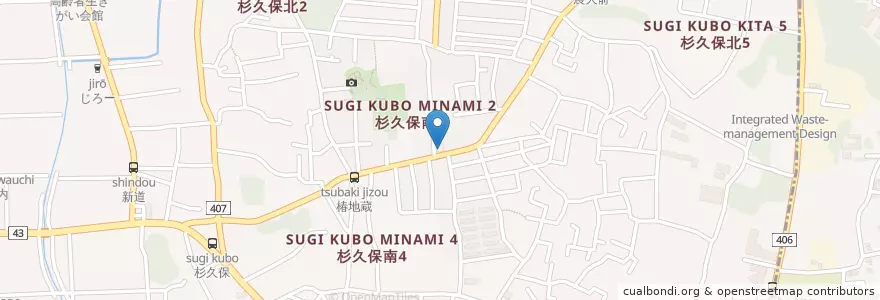Mapa de ubicacion de 杉久保郵便局 en Japan, 神奈川県, 海老名市.