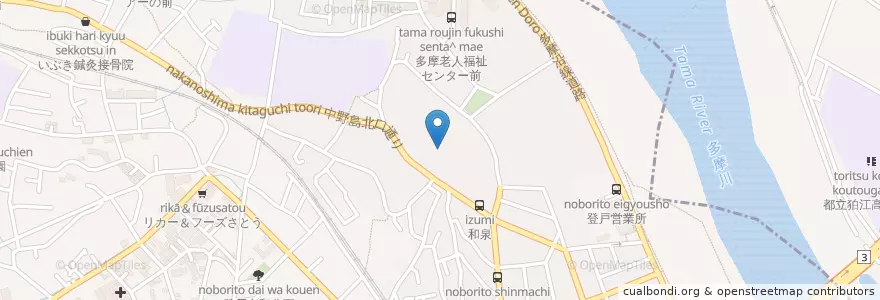 Mapa de ubicacion de 東中野島保育園 en Japon, Préfecture De Kanagawa, Kawasaki, Tama-Ku.
