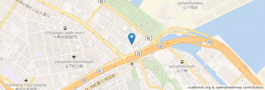 Mapa de ubicacion de 東京入国管理局横浜支局 en 日本, 神奈川県, 横浜市, 中区.