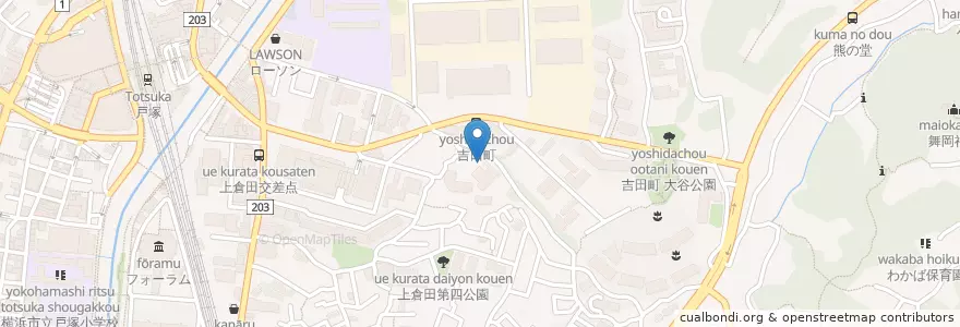 Mapa de ubicacion de 東京国税局戸塚税務署 en Japón, Prefectura De Kanagawa, Yokohama, 戸塚区.