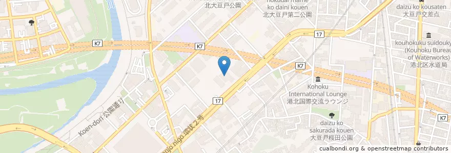 Mapa de ubicacion de 東京国税局神奈川税務署 en Japan, Präfektur Kanagawa, Yokohama, 港北区.