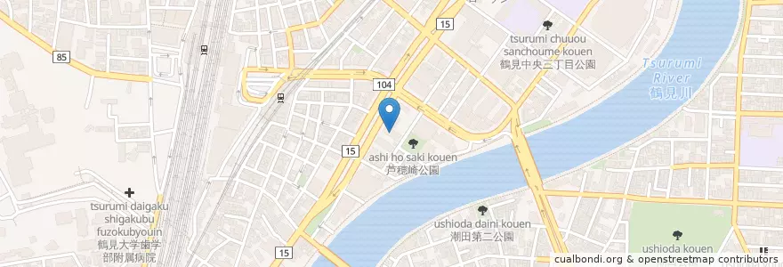 Mapa de ubicacion de 東京国税局鶴見税務署 en Jepun, 神奈川県, 横浜市, 鶴見区.