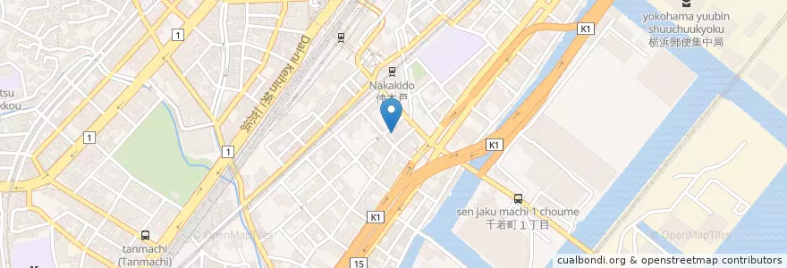 Mapa de ubicacion de 東神奈川駅前郵便局 en Giappone, Prefettura Di Kanagawa, 横浜市, 神奈川区.