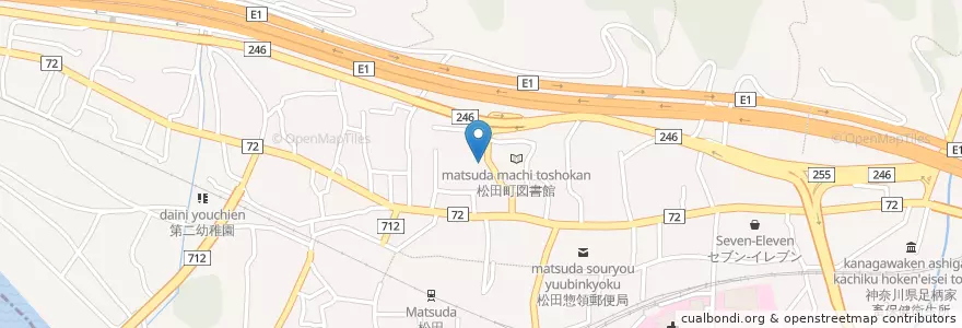 Mapa de ubicacion de 松田公共職業安定所 en Japón, Prefectura De Kanagawa, 足柄上郡, 松田町.