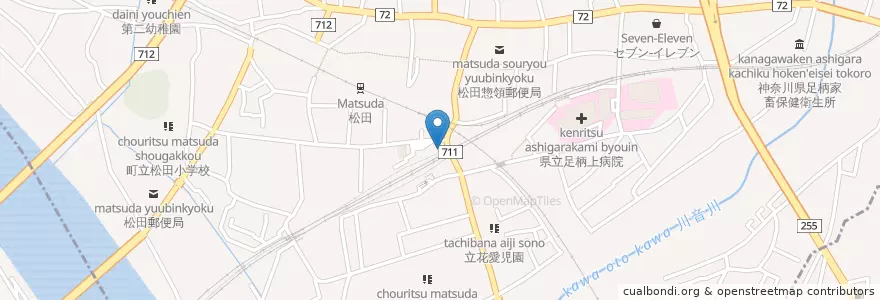Mapa de ubicacion de 松田警察署新松田駅前交番 en Japon, Préfecture De Kanagawa, 足柄上郡, 松田町.