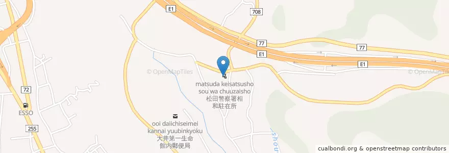 Mapa de ubicacion de 松田警察署相和駐在所 en Jepun, 神奈川県, 足柄上郡, 大井町.