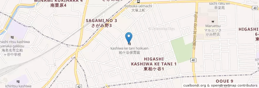 Mapa de ubicacion de 柏ケ谷保育園 en 日本, 神奈川縣.