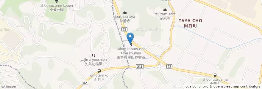 Mapa de ubicacion de 栄警察署田谷交番 en 일본, 가나가와현, 요코하마시, 栄区.