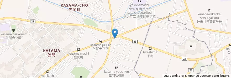 Mapa de ubicacion de 栄警察署笠間交番 en Japan, Kanagawa Prefecture, Kamakura.
