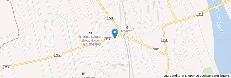 Mapa de ubicacion de 栢山駅前郵便局 en 日本, 神奈川県, 小田原市.