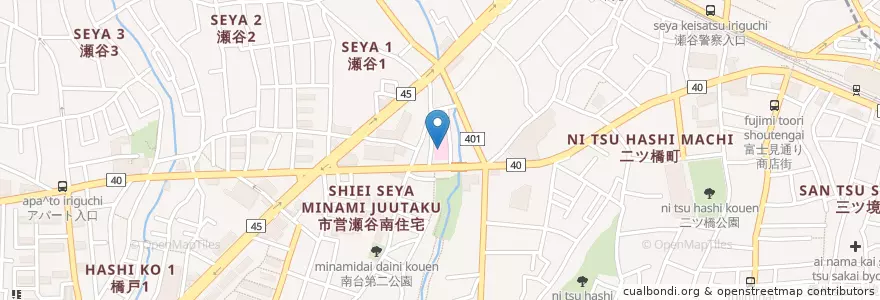 Mapa de ubicacion de 医療法人社団 美里会　瀬谷ふたつ橋病院 en Giappone, Prefettura Di Kanagawa, 横浜市, 瀬谷区.