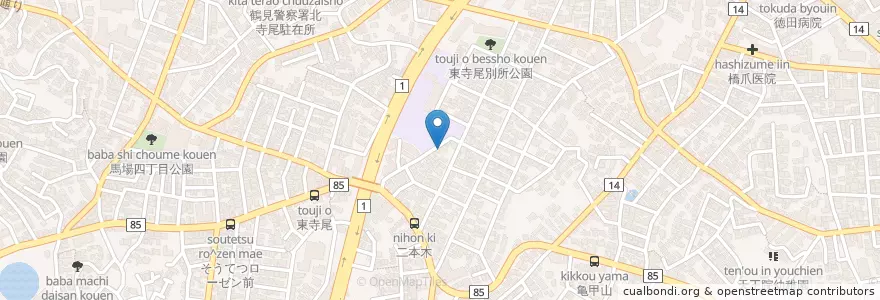 Mapa de ubicacion de 桜ケ丘幼稚園 en 일본, 가나가와현, 요코하마시, 鶴見区.