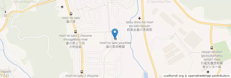 Mapa de ubicacion de 森の里幼稚園 en Japão, 神奈川県, 厚木市.