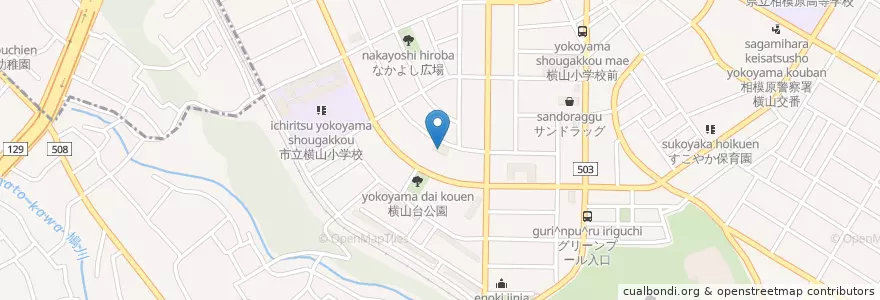 Mapa de ubicacion de 横山台保育園 en 일본, 가나가와현, 相模原市, 中央区.