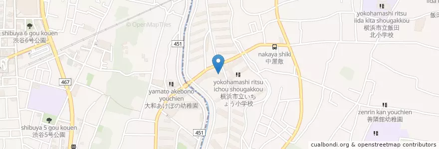 Mapa de ubicacion de 横浜いちょう団地内郵便局 en ژاپن, 神奈川県.