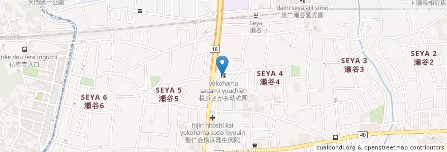 Mapa de ubicacion de 横浜さがみ幼稚園 en 日本, 神奈川県, 横浜市, 瀬谷区.