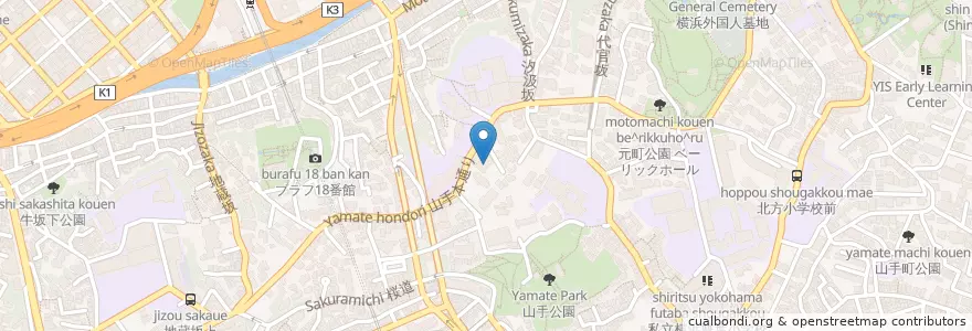Mapa de ubicacion de 横浜みこころ幼稚園 en Japan, Kanagawa Prefecture, Yokohama, Naka Ward.
