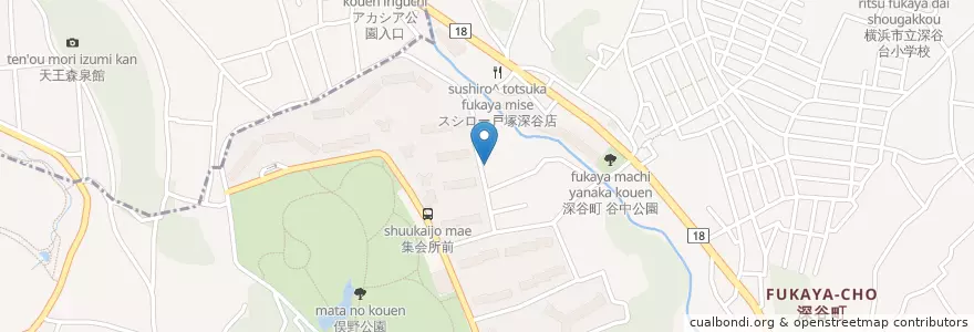 Mapa de ubicacion de 横浜ドリームハイツ郵便局 en Japan, Kanagawa Prefecture, Yokohama, Totsuka Ward.