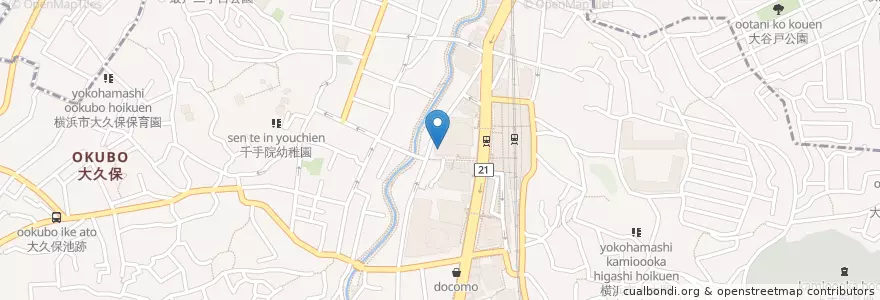 Mapa de ubicacion de 横浜上大岡郵便局 en Япония, Канагава, Йокогама, Конан.