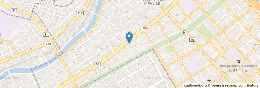 Mapa de ubicacion de 横浜中郵便局 en ژاپن, 神奈川県, 横浜市, 中区.