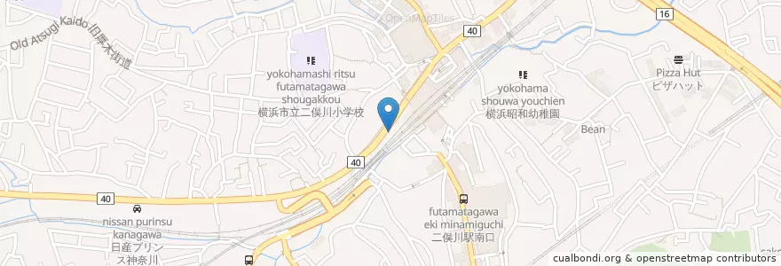 Mapa de ubicacion de 横浜二俣川郵便局 en Япония, Канагава, Йокогама, Асахи.