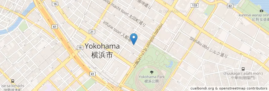 Mapa de ubicacion de 横浜住吉町郵便局 en Japan, Präfektur Kanagawa, Yokohama, 中区.